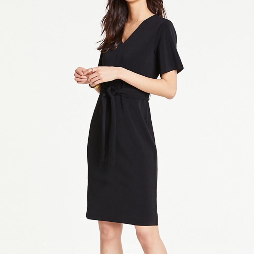 Ann Taylor Black Kimono Midi Dress